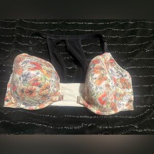 Front closure padded wired bra.